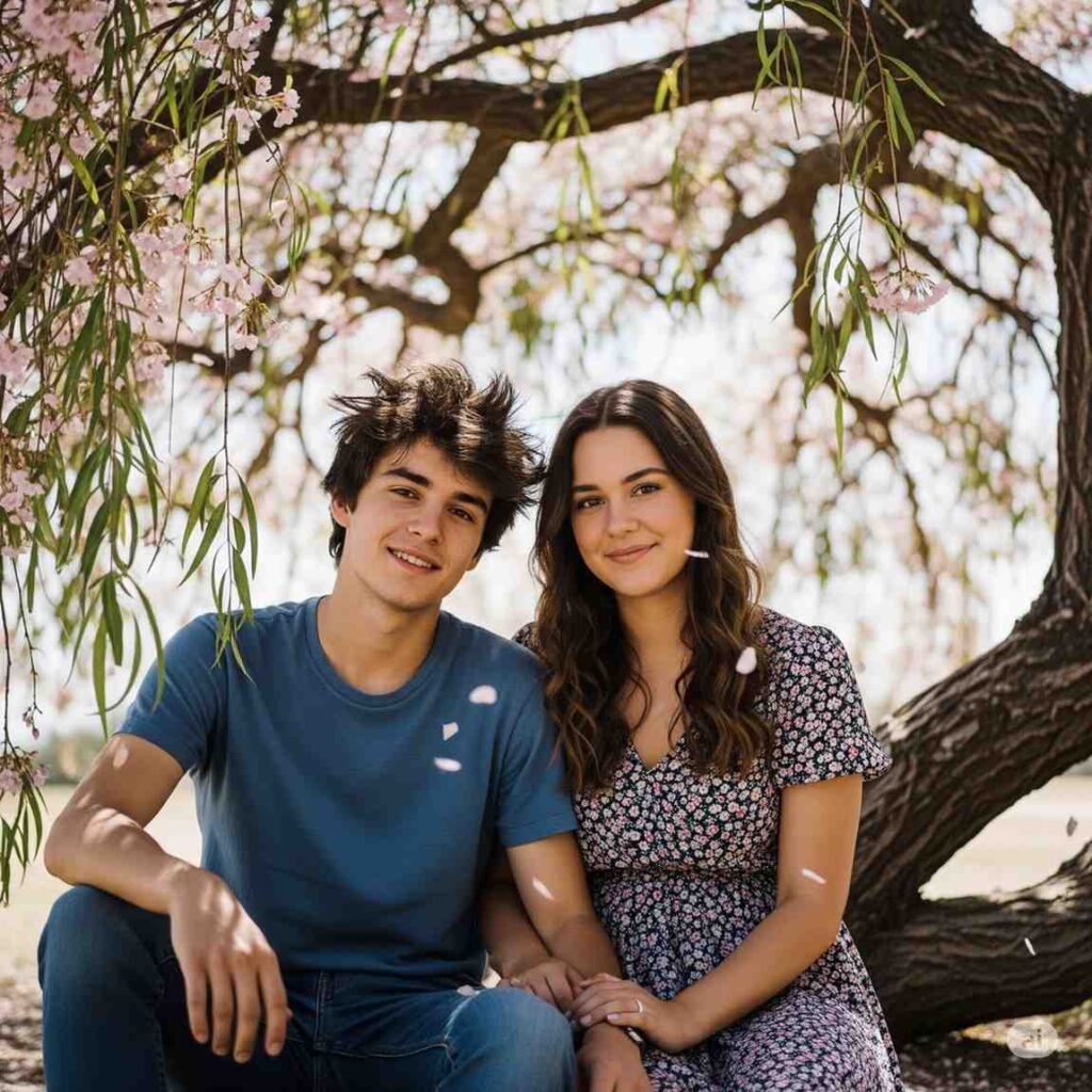Eternal Love- Etai & Sylvia sat under a tree behind the library which blossomed out of season during leisure time.