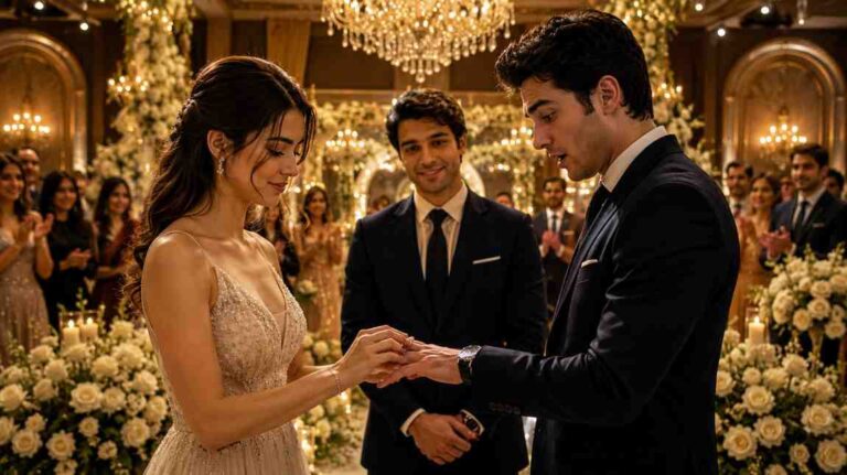 Emotional slow-burn romance reaches its turning point as Emma places a ring on Ethan's finger, ending their seven-year situationship.
