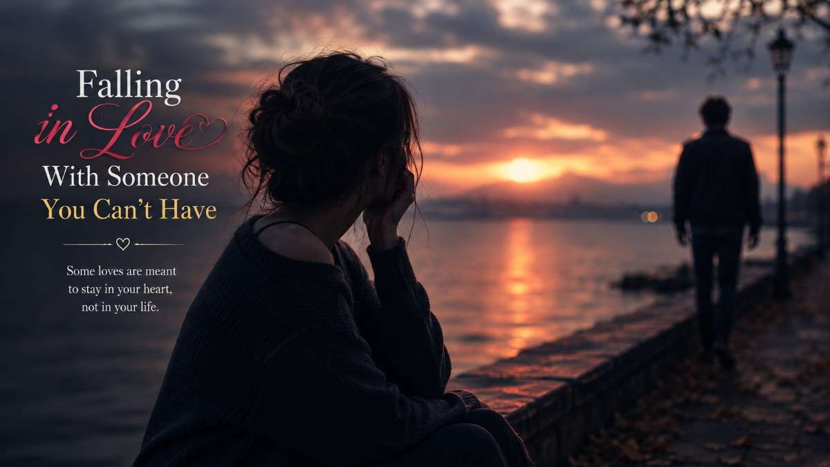 Falling in Love With Someone You Can’t Have Falling in love with someone you can't have, showing a woman watching the person she loves walk away at sunset