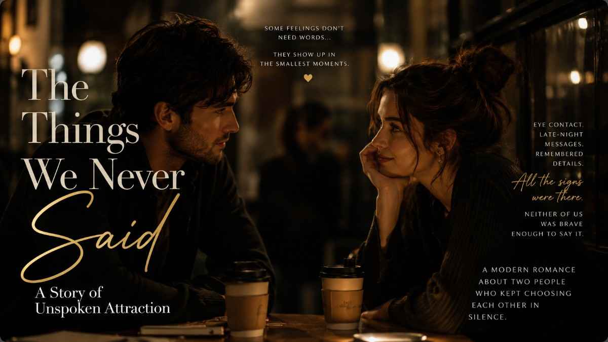 The Things We Never Said: Unspoken Attraction Maya and Ethan sharing a quiet, meaningful moment that reflects unspoken attraction in a modern café.