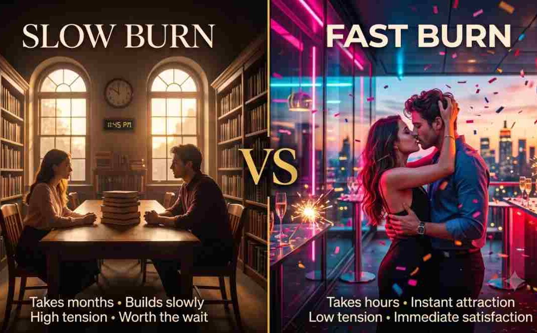 What is the opposite of slow burn romance?