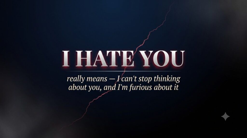 Enemy love stories quote card about hate really meaning attraction