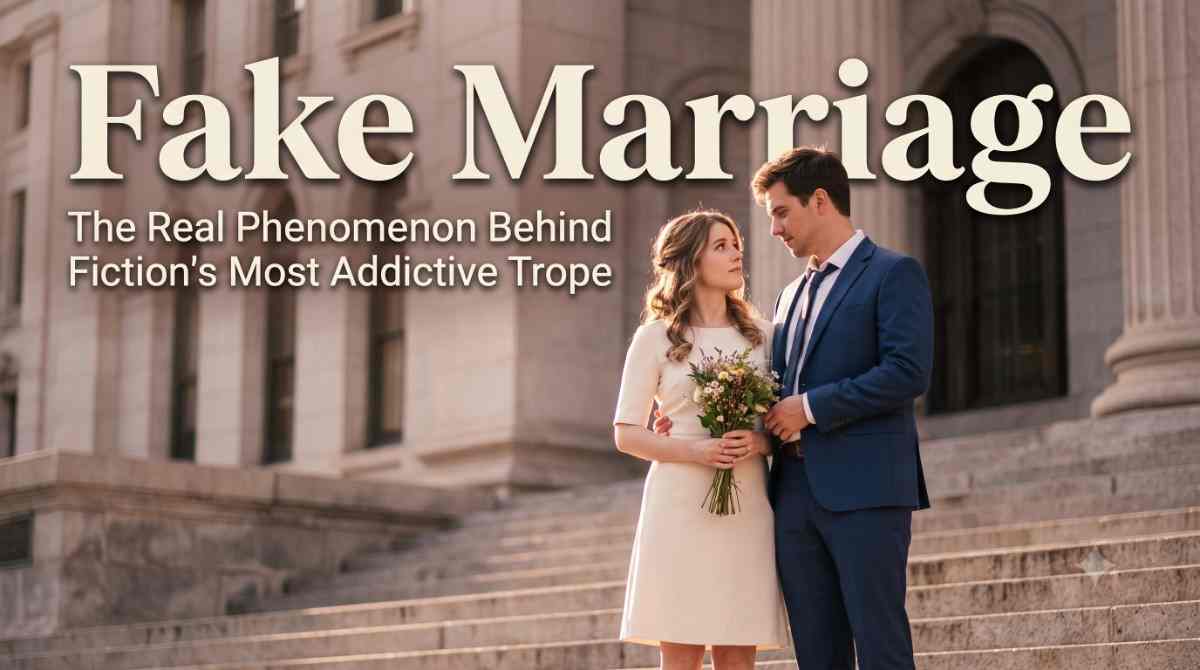 Fake Marriage: The Real Phenomenon Behind Fiction’s Most Addictive Trope fake marriage concept — couple standing together at courthouse